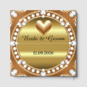 💍 Trouw Gouden Hart Monogram Stijl 🌹 Gastenboek (Achterkant)