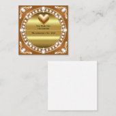 💍 Trouw Gouden Hart Monogram Stijl 🌹 Informatiekaartje (Voorkant / Achterkant)