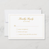 Trouw Gouden Script Crest Monogram RSVP Kaart (Voorkant)