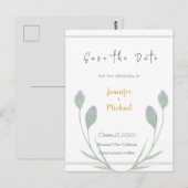 Trouw goudkleurig kalligrafie script save the date briefkaart (Voorkant / Achterkant)