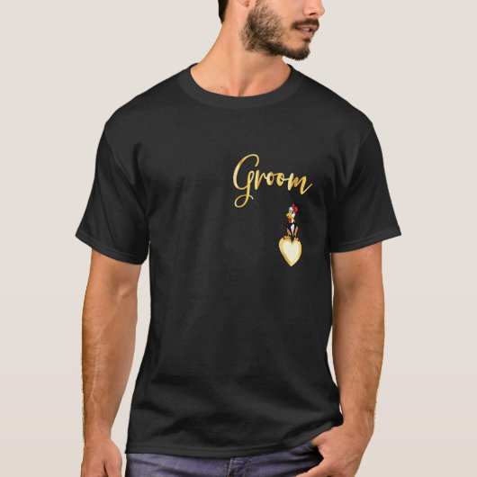 Trouw grappige haan bruidegom t-shirt (Voorkant)