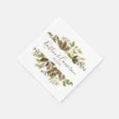 Trouw groene servetten | Typografie (Bruin) (Hoek)