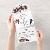 Trouw Halloween Herfst Bloem Boho Bloem All In One Uitnodiging (Afscheurbaar)