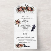 Trouw Halloween Herfst Bloem Boho Bloem All In One Uitnodiging (Binnen)