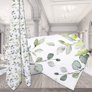 Trouw Halsband van Pure White Eucalyptus Groene Pl Stropdas