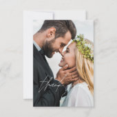 Trouw Handgeschreven Bedankt Foto Elegant (Voorkant)