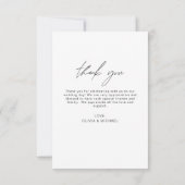 Trouw Handgeschreven Bedankt Foto Elegant (Achterkant)