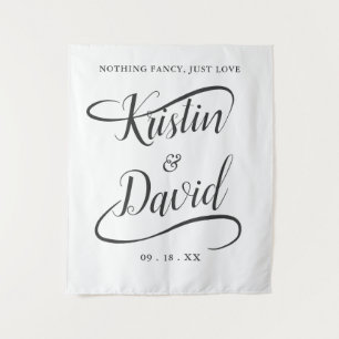 Trouw Handgeschreven Calligrafie Feestelijk Swash Wandkleed