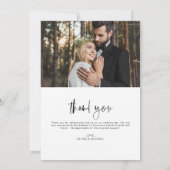 Trouw Handgeschreven Dank Je 2 Foto's Bedankkaart (Achterkant)