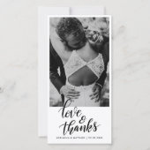 Trouw Handgeschreven Liefde En Dank | Koppel Foto Bedankkaart (Voorkant)