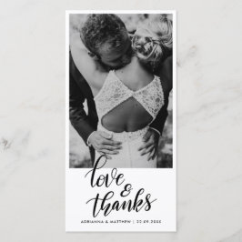 Trouw Handgeschreven Liefde En Dank | Koppel Foto Bedankkaart