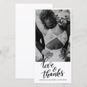 Trouw Handgeschreven Liefde En Dank | Koppel Foto Bedankkaart (Voorkant / Achterkant)