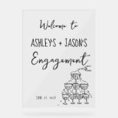 Trouw handgetekend Welkomstbord Acryl Bord (Voorkant)