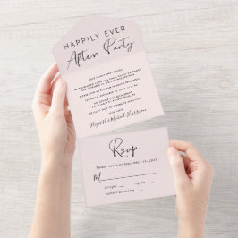 Trouw Happily Ever After Ontvangst Roze All In One Uitnodiging
