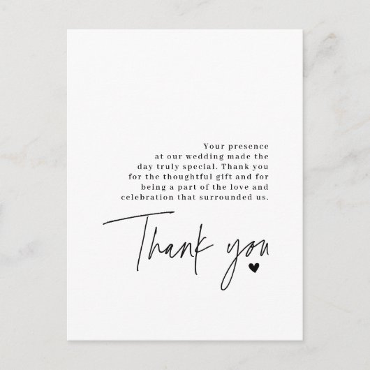 Trouw Hart Dankbericht Script Briefkaart (Voorkant)