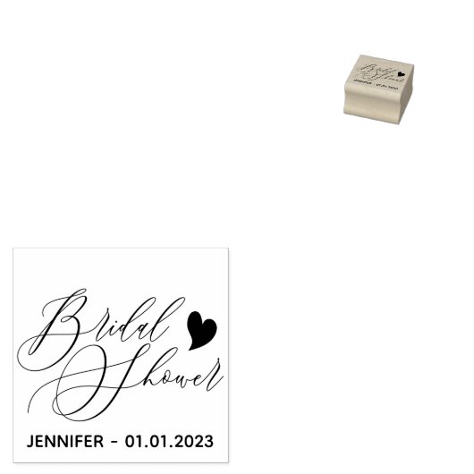 Trouw hart handtekening eenvoudig Bruidsfeest Rubberstempel (Gestempeld)