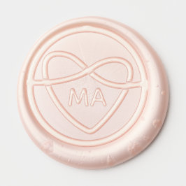 Trouw Hart Monogram Waxzegel Sticker