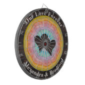 Trouw Hart Pastelkleurige Zonsondergang Rustieke H Dartbord (Voorkant Links)