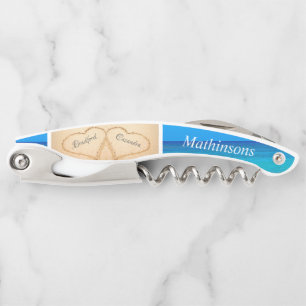 Trouw Hart Zand Bruidsmeisje Monogram Kurkentrekker