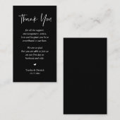Trouw hartelijk dank, Zwart en Wit Informatiekaartje (Voorkant / Achterkant)