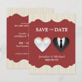 Trouw Hartjes - Grappige Save the Date uitnodiging (Voorkant / Achterkant)