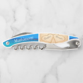 Trouw Hartjes Zand Bruidsmeisje Monogram Kurkentrekker (Achterkant)