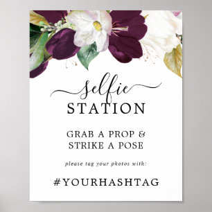 Trouw Hashtag Bord Moody Paarse Selfie Station Poster