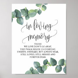 Trouw Herdenking Tafel Bord 'In Loving Memory' v17 Poster