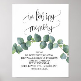 Trouw herdenkingsteken tafel v15 ter liefdevolle h poster