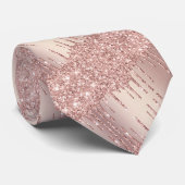 Trouw Heren Das Roze Goud Blush Glitter Druppels (Opgerold)