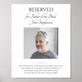 Trouw Herinnering Foto Sla een Stoel Over Bruidspa Poster (Voorkant)