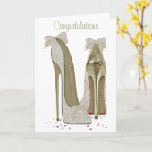 Trouw Hoge Hakken Papierproducten Kaart (Gele Bloem)