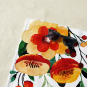 Trouw Honeymoon Watercolor Bloemen Persoonlijk Strandlaken (In situ)