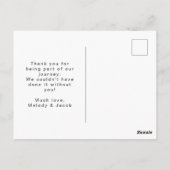Trouw Honeymoon Wit Script Bestemming Briefkaart (Achterkant)