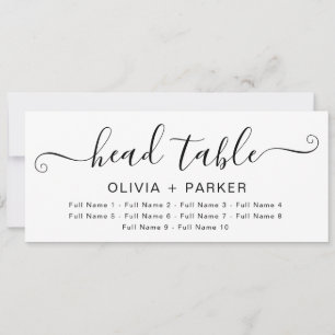Trouw Hoofdtafel Stoelkaart – Modern Schrift Kaart