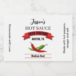 Trouw Hot Sauce Label HS039rt Likeurfles Etiket