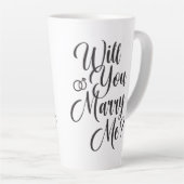 Trouw Huwelijk Elegant Script Voorstel Latte Mok (Rechterhoek)