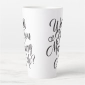 Trouw Huwelijk Elegant Script Voorstel Latte Mok (Voorkant)
