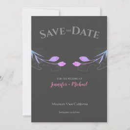 Trouw Huwelijk Minimalistisch Chic Grijs Bloemmoti Save The Date