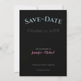 Trouw Huwelijk Minimalistisch Modern Chic Zwart Save The Date