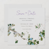 Trouw Huwelijk Minimalistische Calligrafie Bloem Aankondiging (Voorkant / Achterkant)