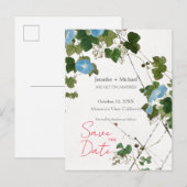 Trouw Huwelijk Minimalistische Calligrafie Bloemig Aankondigingskaart (Voorkant / Achterkant)