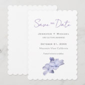 Trouw Huwelijk Minimalistische Calligrafie Bloemig Save The Date (Voorkant / Achterkant)