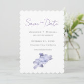 Trouw Huwelijk Minimalistische Calligrafie Bloemig Save The Date (Staand voorkant)