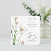 Trouw Huwelijk Minimalistische Calligrafie Bloemmo Save The Date (Staand voorkant)