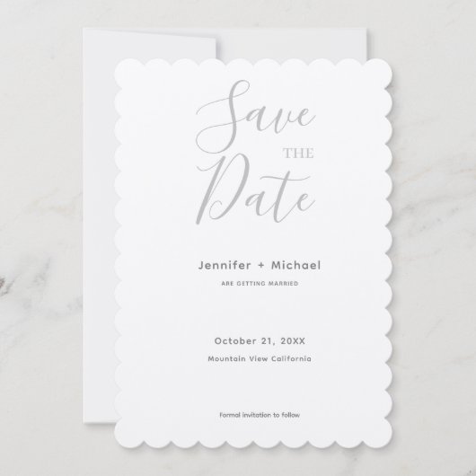 Trouw Huwelijk Minimalistische Calligrafie Champag Save The Date (Voorkant)
