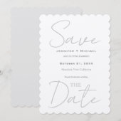 Trouw Huwelijk Minimalistische Calligrafie Champag Save The Date (Voorkant / Achterkant)