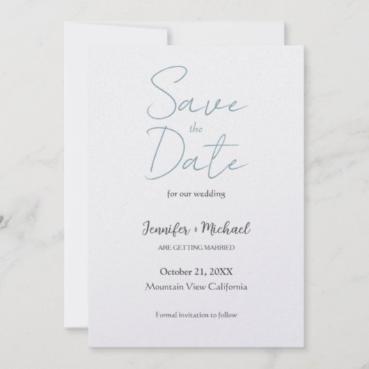 Trouw Huwelijk Minimalistische Calligrafie Lettert Save The Date (Voorkant)