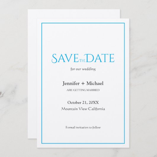 Trouw Huwelijk Minimalistische Calligrafie Lettert Save The Date (Voorkant / Achterkant)