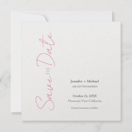 Trouw Huwelijk Minimalistische Calligrafie Roze Wi Save The Date